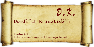 Donáth Krisztián névjegykártya