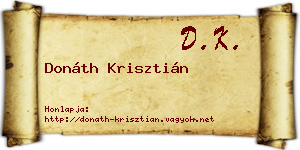 Donáth Krisztián névjegykártya